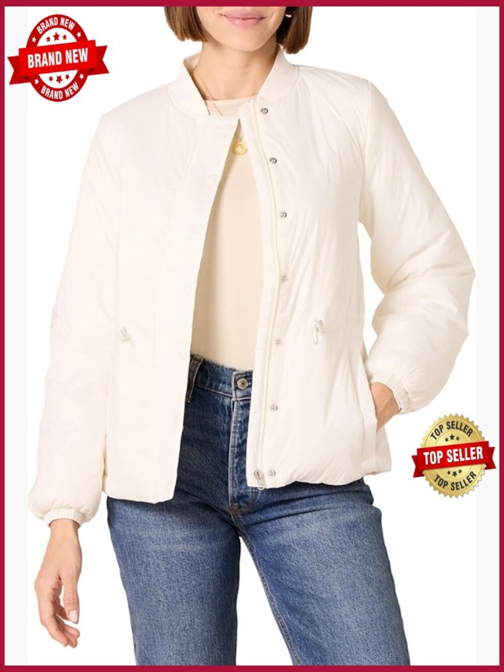 Women's Waist Padded Insulated Bomber Jacket Fall Fashion